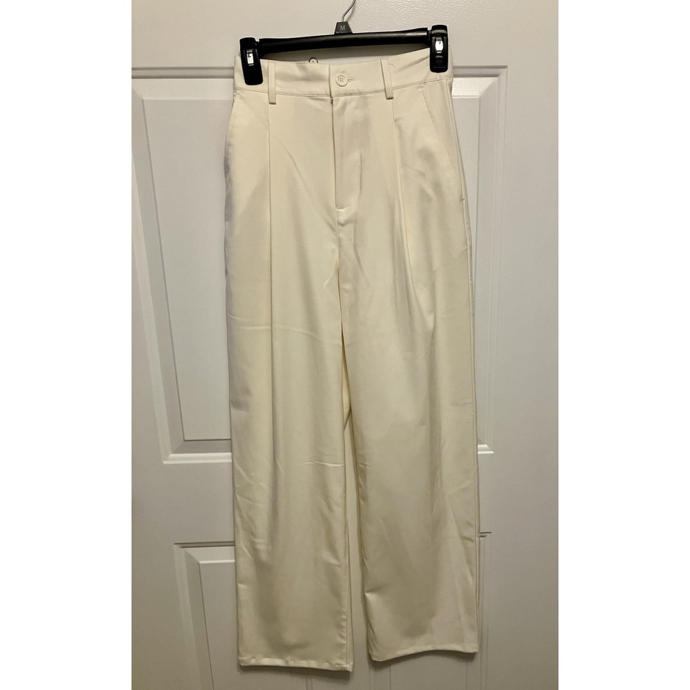 Urban Outfitters Wide Leg Size Small Pants High Waist Ivory Cream Women’s